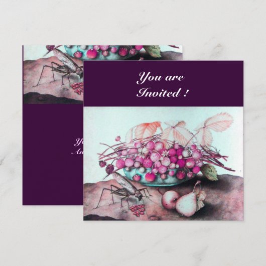 SEIZOENSFRUIT / AARDBEIEN EN PEREN KAART (Voorkant / Achterkant)