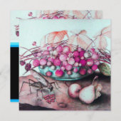 SEIZOENSFRUIT / AARDBEIEN PEREN Zwart Roze Aankondiging (Voorkant / Achterkant)