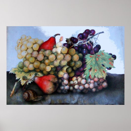 SEIZOENSFRUIT / DRUIVEN EN PEREN POSTER (Voorkant)