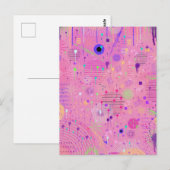 Seizoensfruit Salade: Abstract Schilderij Briefkaart (Voorkant / Achterkant)