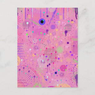 Seizoensfruit Salade: Abstract Schilderij Briefkaart