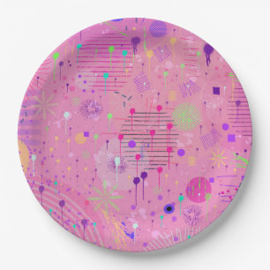 Seizoensfruit Salade: Abstract Schilderij Papieren Bordje
