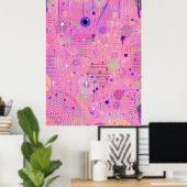 Seizoensfruit Salade: Abstract Schilderij Poster (Thuiskantoor)
