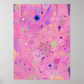 Seizoensfruit Salade: Abstract Schilderij Poster (Voorkant)