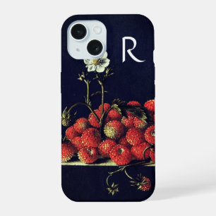 SEIZOENSFRUITEN,AARDBEIEN EN AARDBEIENBLOEM iPhone 15 HOESJE