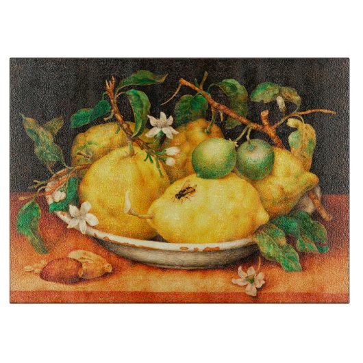 SEIZOENSFRUITEN CITROENEN EN WITTE BLOEMEN  SNIJPLANK (Voorkant)