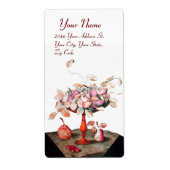 SEIZOENSFRUITEN,JASMINES,BLADEREN Snoeisels Roze W Etiket (Voorkant)