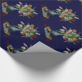 SEIZOENSFRUITEN / TULPEN ,Blauw Cadeaupapier (Hoek)