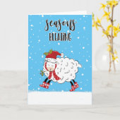 seizoensgeblazen lamsvlees grappige kerstmis kaart (Gele Bloem)