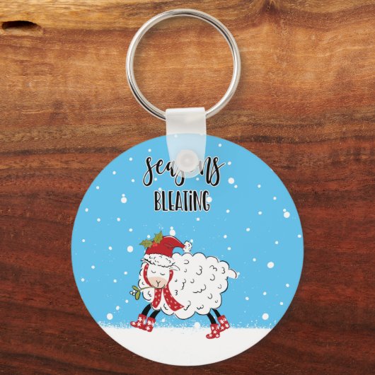 seizoensgeblazen lamsvlees grappige kerstmis sleutelhanger (Voorkant)