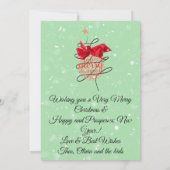 Seizoensgebonden Bauble Familiefoto Kerstflat Kaart (Achterkant)