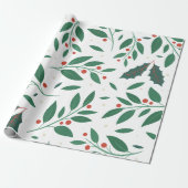 Seizoensgebonden Bessen & Bladeren Cadeaupapier (Uitgerold)