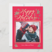 Seizoensgebonden bewerkbare kleur kerstkaart (Voorkant)