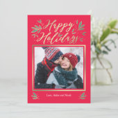 Seizoensgebonden bewerkbare kleur kerstkaart (Staand voorkant)