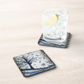 Seizoensgebonden blauwe kurk Onderzetters (Rechterzijde)