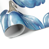 Seizoensgebonden blauwe Waterverf Thanksgiving pom Cadeaupapier (Rol Hoek)