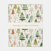 Seizoensgebonden bosbomen kruipen omhoog voor Kers Fleece Deken (Voorkant)