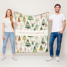 Seizoensgebonden bosbomen Kussen elkaar met Kerstm Fleece Deken