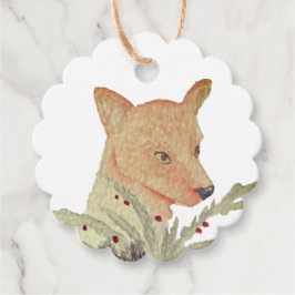 Seizoensgebonden bosvos bedankjes labels