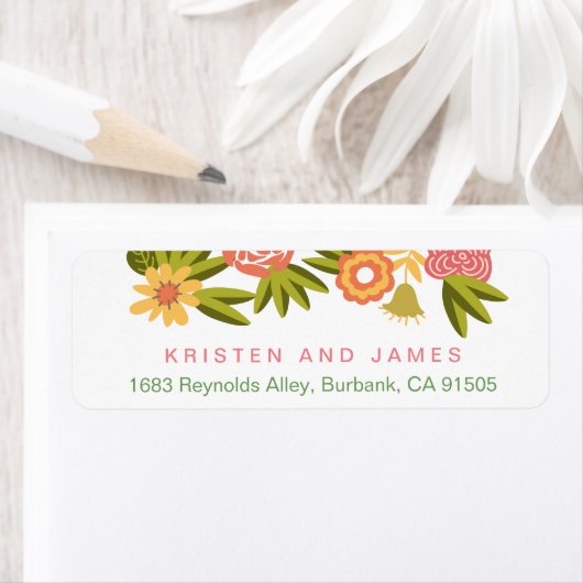 Seizoensgebonden botanische bloeiende bloemen RSVP Etiket (Insitu)