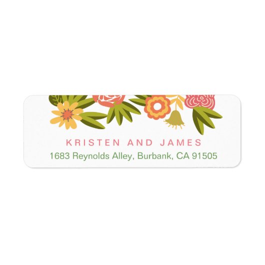 Seizoensgebonden botanische bloeiende bloemen RSVP Etiket (Voorkant)