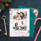 Seizoensgebonden botanische winter Floral Kerstmis Feestdagenkaart