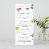 Seizoensgebonden Cocktail Menu met Waterverf Aardb (Staand voorkant)