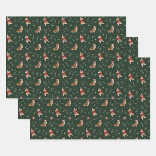 Seizoensgebonden Corgi-pakpapier Inpakpapier Vel (Set)