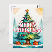 Seizoensgebonden decoratieve kerstboom briefkaart (Voorkant / Achterkant)