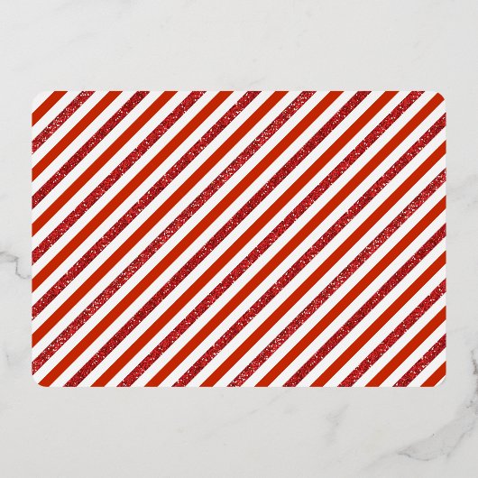 Seizoensgebonden familie Foto's met snoepriemen Folie Feestdagenkaart (Achterkant)