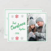 Seizoensgebonden feestdag eerste kerstfoto briefkaart (Voorkant / Achterkant)