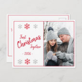 Seizoensgebonden feestdag eerste kerstfoto briefkaart (Voorkant / Achterkant)