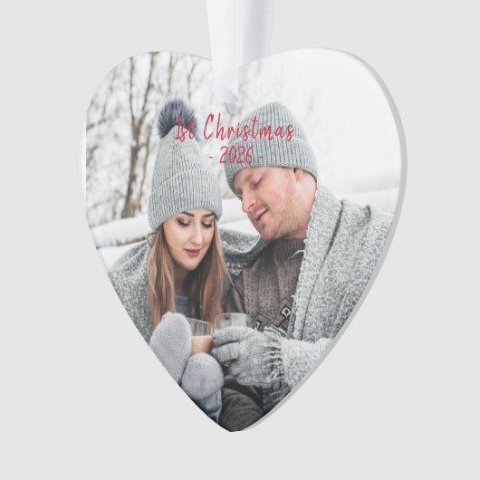 Seizoensgebonden feestdag eerste kerstfoto ornament (voorkant)