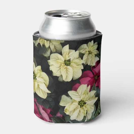 Seizoensgebonden Feestdagen Poinsettias Floral Blikjeskoeler (Blikje Voorkant)