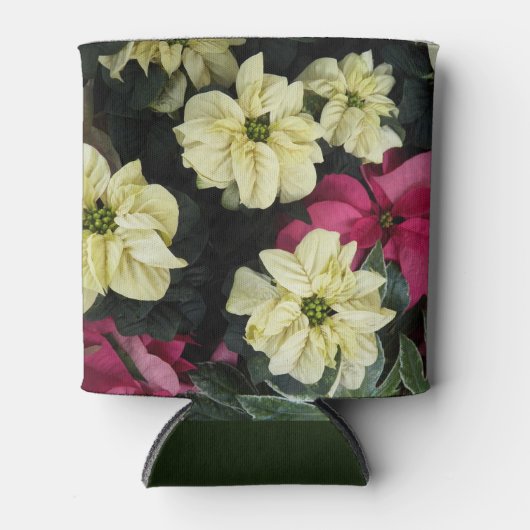 Seizoensgebonden Feestdagen Poinsettias Floral Blikjeskoeler (Voorkant)
