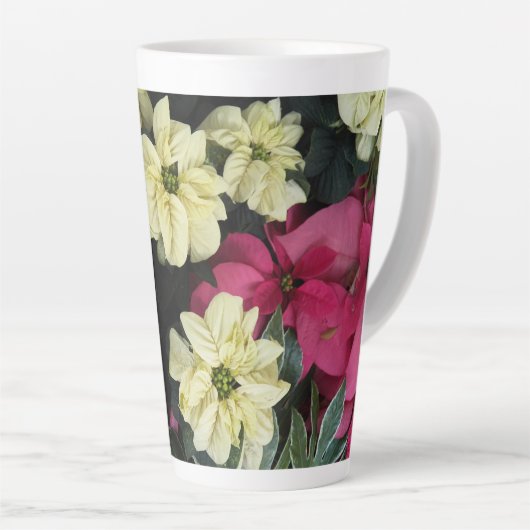 Seizoensgebonden Feestdagen Poinsettias Floral Latte Mok (Rechterhoek)