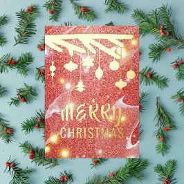 Seizoensgebonden feestelijke rode glitter Gold voo Folie Feestdagenkaart