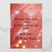 Seizoensgebonden feestelijke rode glitter Gold voo Folie Feestdagenkaart (Achterkant)