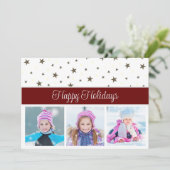 Seizoensgebonden gelukkige vakantiefoto's en sterr feestdagenkaart (Staand voorkant)