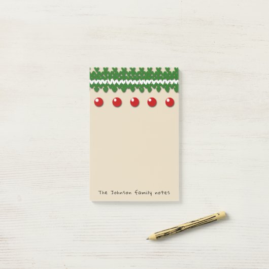 Seizoensgebonden gezinsnotities met aangepaste tek post-it® notes (Op bureau)