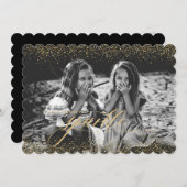 Seizoensgebonden glinsterende kerstkaart kaart (Voorkant / Achterkant)