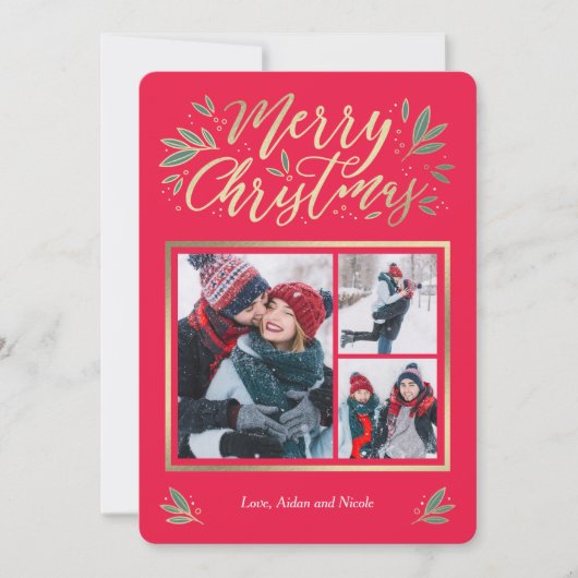 Seizoensgebonden gloed 3-kerstkaart feestdagenkaart (Voorkant)