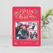 Seizoensgebonden gloed 3-kerstkaart feestdagenkaart (Staand voorkant)