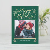 Seizoensgebonden gloed Bewerkbare kleur vakantie K Feestdagenkaart (Staand voorkant)