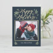 Seizoensgebonden gloed Bewerkbare kleur vakantie K Feestdagenkaart (Staand voorkant)