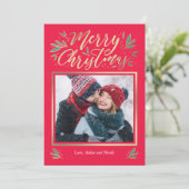 Seizoensgebonden Glow Bewerkbare Kleur Kerst Kaart (Staand voorkant)