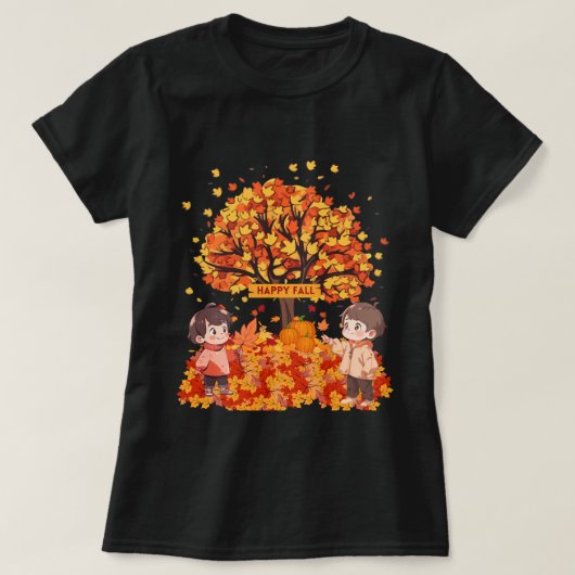 Seizoensgebonden goedheid Happy Herfst Kinderen en T-shirt (Design voorkant)