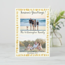 Seizoensgebonden Golden Tree Familie Foto Kerst Fl Kaart