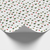 Seizoensgebonden groene kerstbomen Mistletoe Holly Cadeaupapier (Hoek)