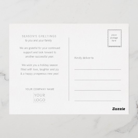 Seizoensgebonden groeten Elegant Moderne Klassieke Folie Feestdagen Briefkaart (Achterkant)